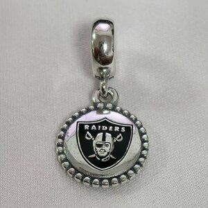 Pandora Las Vegas Raiders Football Helmet Charm, S925 Silver Jewelry